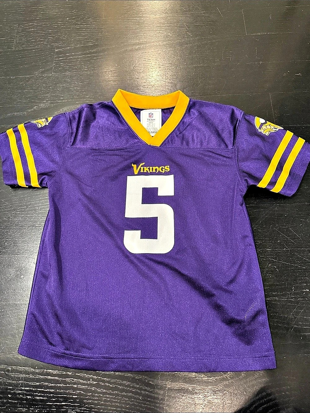NFL Team Apparel Teddy Bridgewater #5 Minnesota Vikings jersey Purple & Yellow